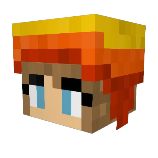GammaKitty Minecraft avatar head, 3D render