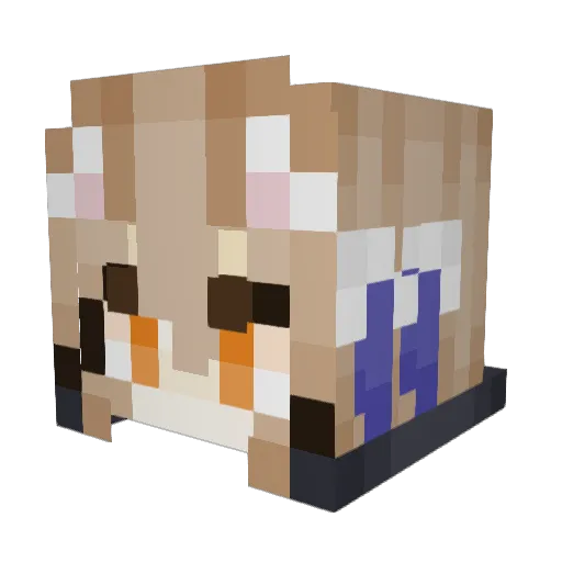 GammaLombax Minecraft avatar head, 3D render
