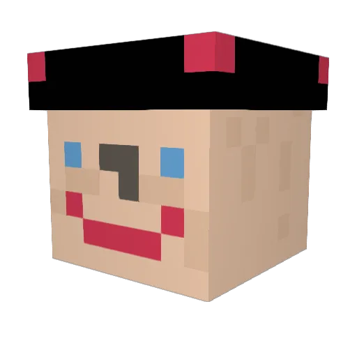 Gammekyne Minecraft avatar head, 3D render