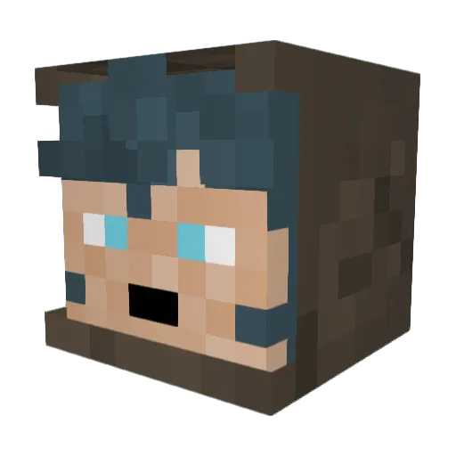 Gammia Minecraft avatar head, 3D render