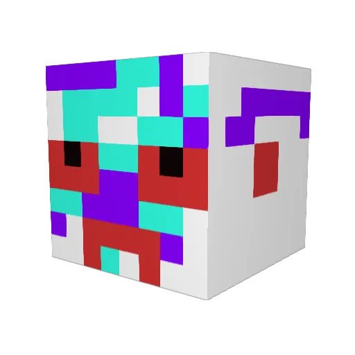 GamoMee Minecraft avatar head, 3D render