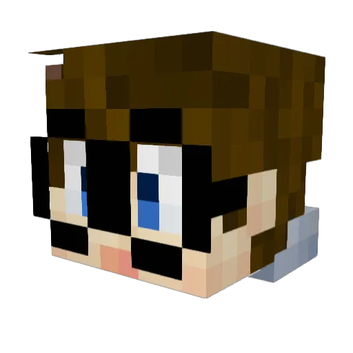 Gampa Minecraft avatar head, 3D render