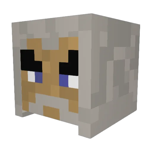 Gandalfur Minecraft avatar head, 3D render