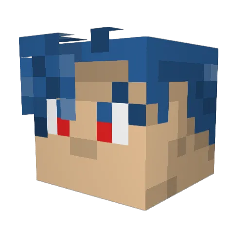 Gandeh Minecraft avatar head, 3D render