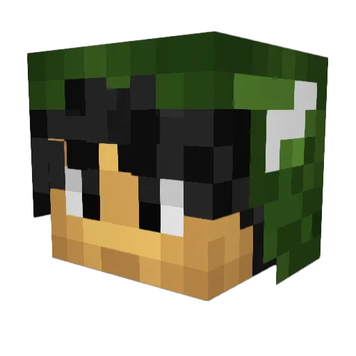Gandelose Minecraft avatar head, 3D render