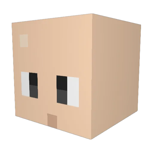 Ganfald Minecraft avatar head, 3D render