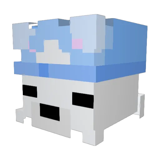 GangZu_ Minecraft avatar head, 3D render