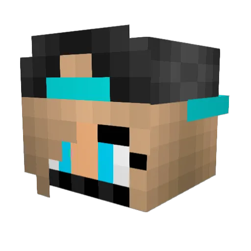 GangstaGaming Minecraft avatar head, 3D render