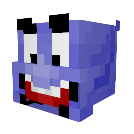 Gangstafen Minecraft avatar head, 3D render