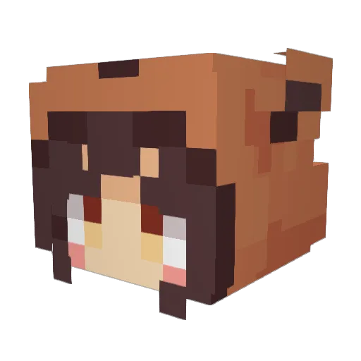 Gangstamonky Minecraft avatar head, 3D render
