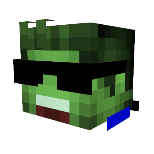 GangsterHulk Minecraft avatar head, 3D render