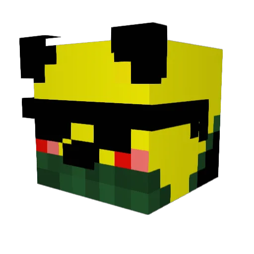 Gangsterpika Minecraft avatar head, 3D render