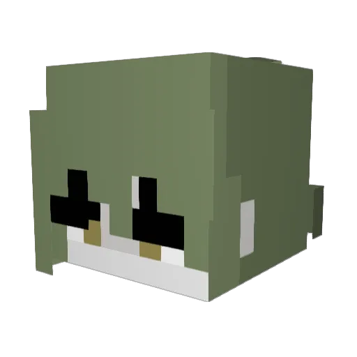 Gangsulbab Minecraft avatar head, 3D render