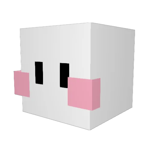 Gangyeobin Minecraft avatar head, 3D render