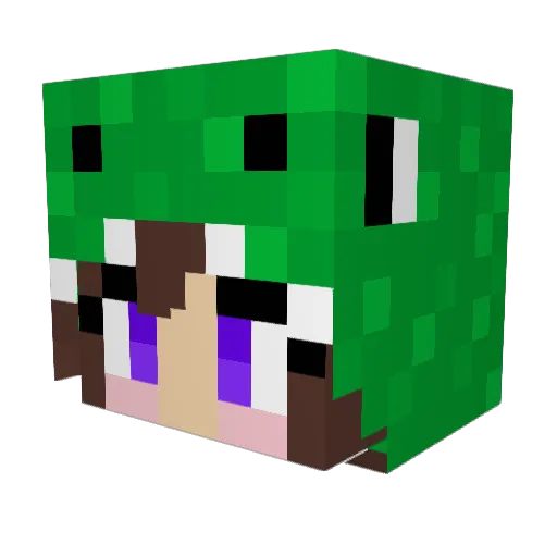 GanjaBaby Minecraft avatar head, 3D render