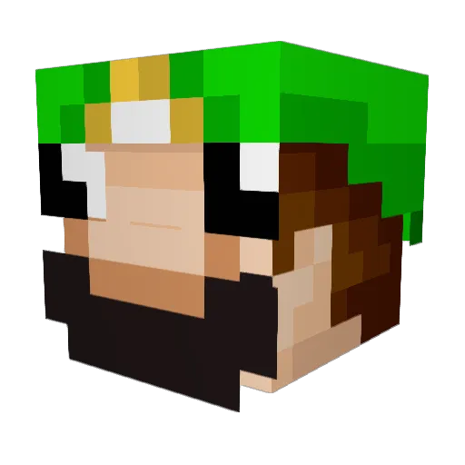 Ganjiolillo Minecraft avatar head, 3D render