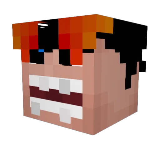 Ganjuuu Minecraft avatar head, 3D render