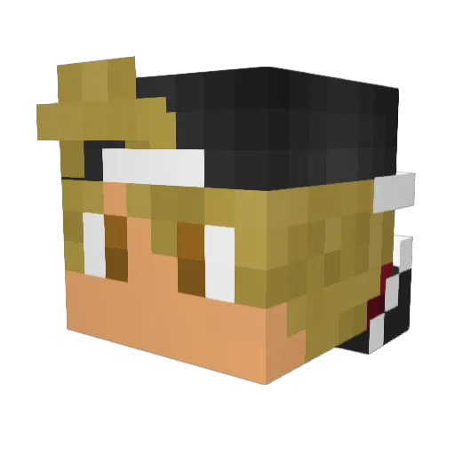 Ganloti Minecraft avatar head, 3D render