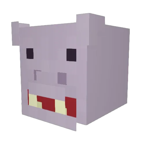 Ganmae Minecraft avatar head, 3D render