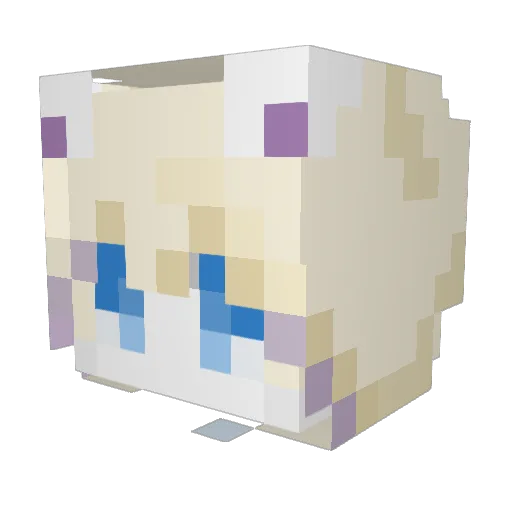 Ganmeizi Minecraft avatar head, 3D render