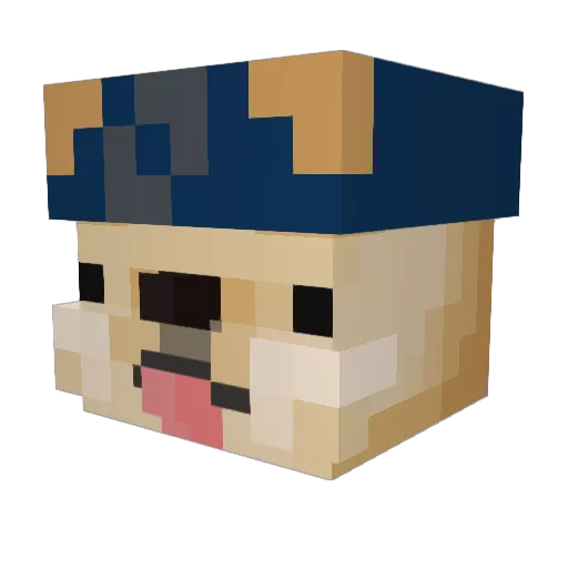 Gannerontheway Minecraft avatar head, 3D render