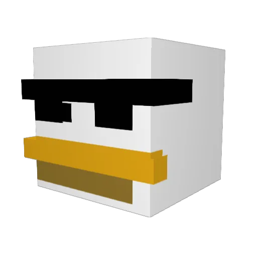Gansius Minecraft avatar head, 3D render