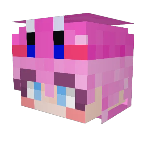 Ganzang_ Minecraft avatar head, 3D render