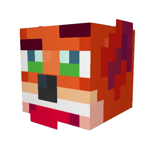 GaoKno Minecraft avatar head, 3D render