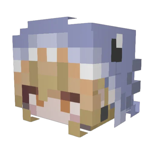 Gaounin Minecraft avatar head, 3D render