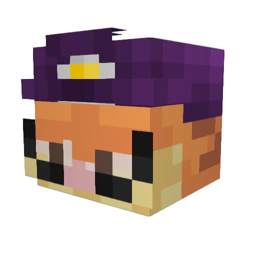 GapGarfield Minecraft avatar head, 3D render