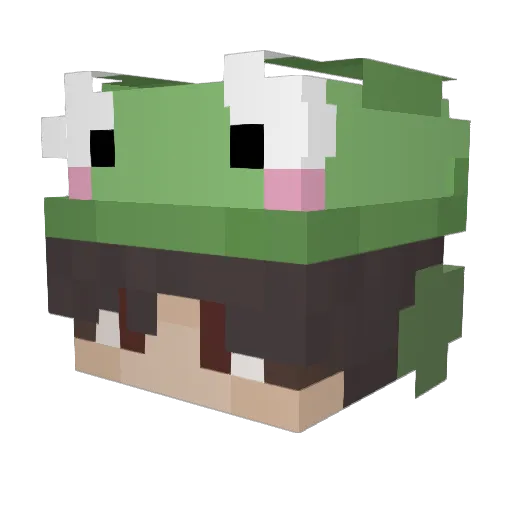 GappyTheFrogo Minecraft avatar head, 3D render