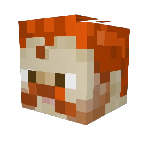 Gaptized Minecraft avatar head, 3D render