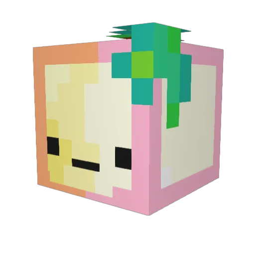 GaqL Minecraft avatar head, 3D render
