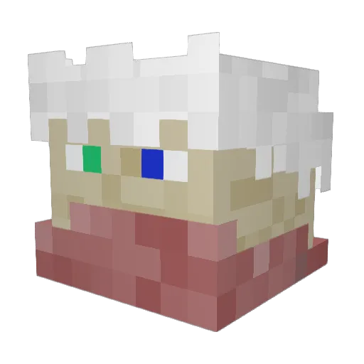 Garabama Minecraft avatar head, 3D render