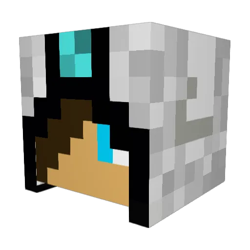 Garbearian Minecraft avatar head, 3D render