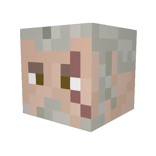 Garbiter Minecraft avatar head, 3D render
