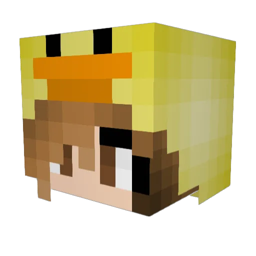GarboBarbo Minecraft avatar head, 3D render