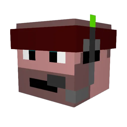 GardenClaw Minecraft avatar head, 3D render