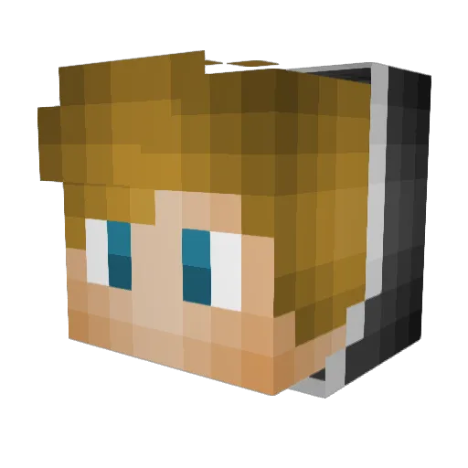 Garding Minecraft avatar head, 3D render