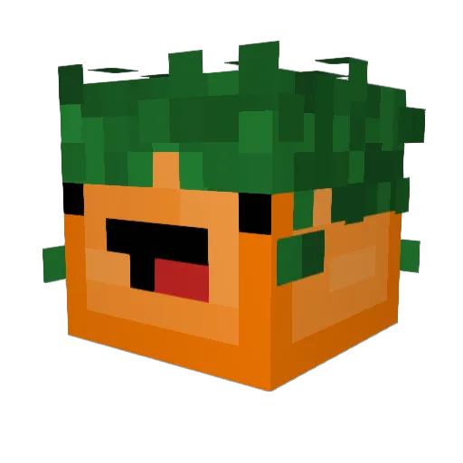 GaretDaCarrot Minecraft avatar head, 3D render