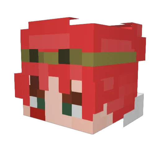 GaretJin Minecraft avatar head, 3D render