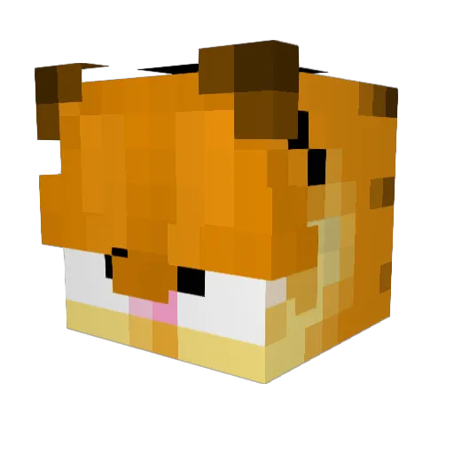 GarfReal Minecraft avatar head, 3D render