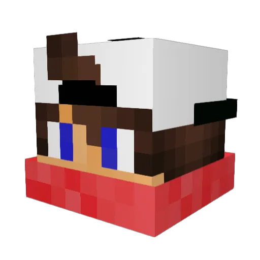 Garfie_ Minecraft avatar head, 3D render