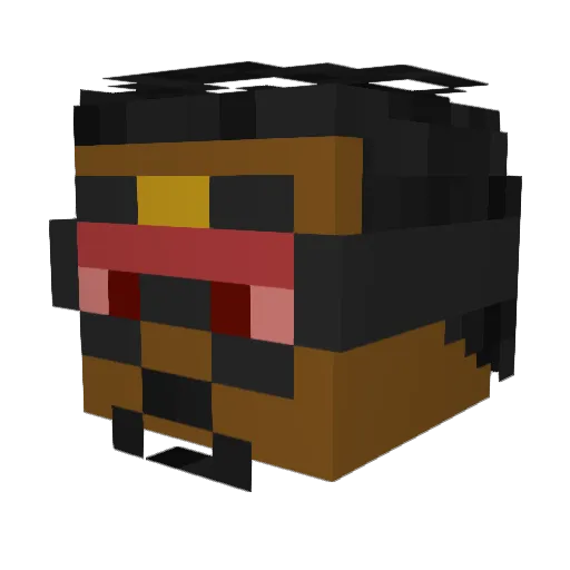 Garfieldddddd Minecraft avatar head, 3D render