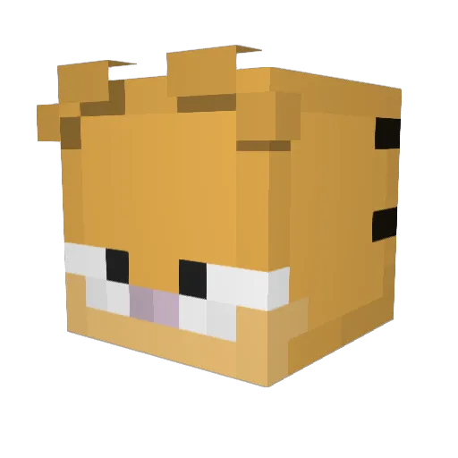 Garfielfff Minecraft avatar head, 3D render