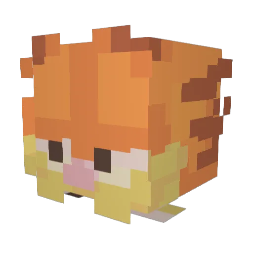 Garfld Minecraft avatar head, 3D render