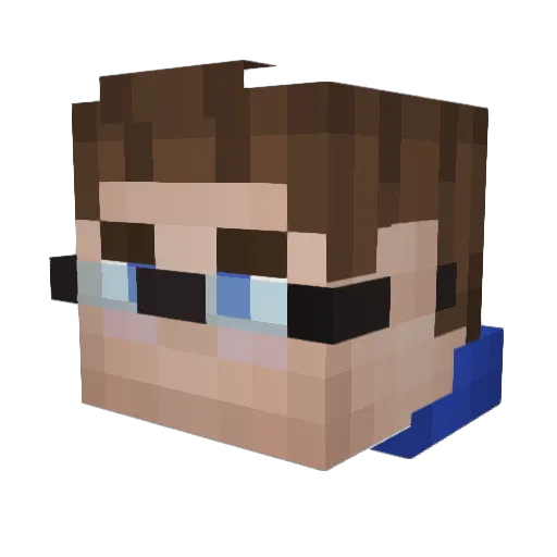 Gargeg Minecraft avatar head, 3D render