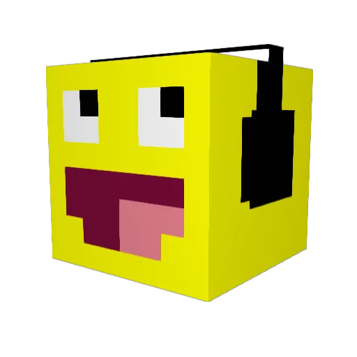 Garifield Minecraft avatar head, 3D render
