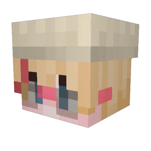 Garmanderter Minecraft avatar head, 3D render