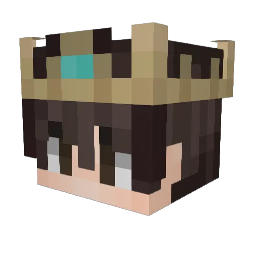 Garnder Minecraft avatar head, 3D render
